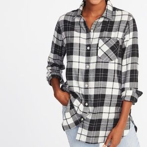 Old Navy Black and White Plaid Shirt
